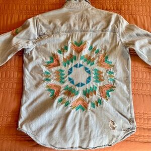 Rails denim button down size XS